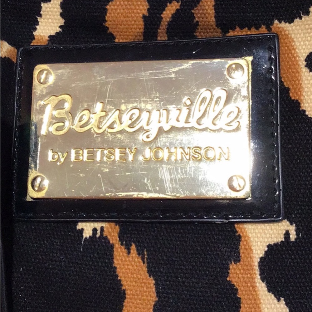 Betseyville by Betsey Johnson Tiger Print Tote with Studs, Black/Brown - Picture 10 of 12